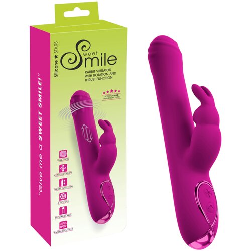 Sweet Smile vibrator s guralicom i rotirajućom klitoralnom ručkom (ružičasti) Cene