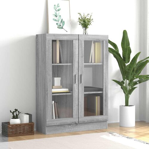  Vitrina boja sivog hrasta sonome 82,5 x 30,5 x 115 cm drvena Cijene