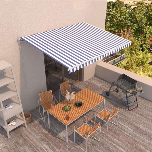  Tenda na ručno uvlačenje 400 x 350 cm plavo-bijela Slike