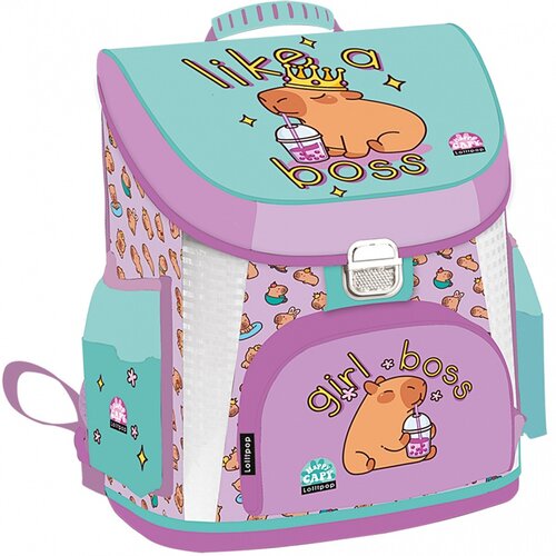 ICO Lizzysuli premium &amp;scaron;kolska torba/ruksak s uzorkom Lollipop Capybara, ergonomska, 40x33x26 cm Slike