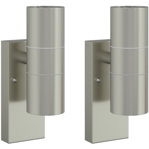 VidaXL vanjske zidne lampe 2 kom srebrni nehrđajući čelik IP44 Slike