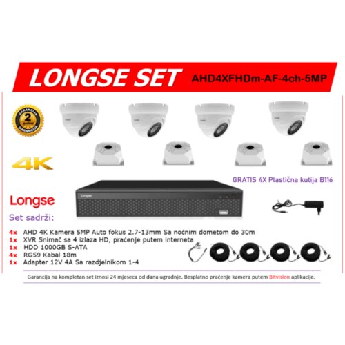 Longse SET 4 KAMERE AHD4XFHDm-AF-4ch-5MP Cijene