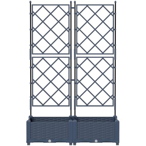  Vrtna saksija 2 kom. Siva 80 x 40 x 125,5 cm PP Slike
