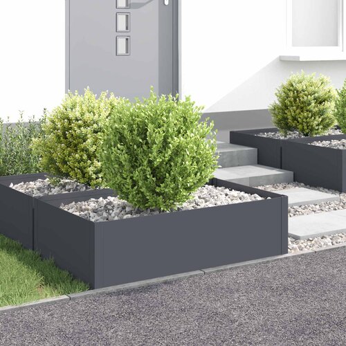  Ograda oko Travnjaka 4 kom. 100 x 60 x 35 cm Čelik Antracit Cijene