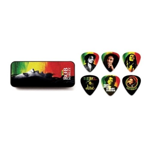 Dunlop trzalice BOB-PT01M RASTA medium PICK TIN - BOB MARLEY set od 6kom Slike