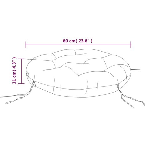  Okrugli jastuk plavo-bijele pruge &amp;Oslash; 60x11 cm od tkanine Oxford Slike