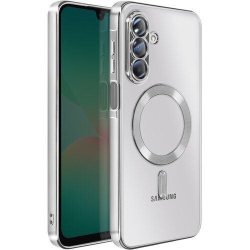 AVIZAR Ovitek za Samsung Galaxy A26, združljiv z MagSafe, s kromiranim robom, Srebrna, (5000189327) Cene