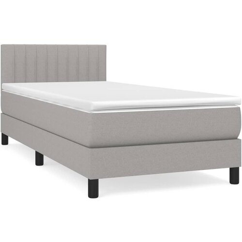 Maison Chic Box spring postelja - Vzmetna postelja z vzmetnico svetlo siva 90x190 cm blago SL19273, (21893907) Slike