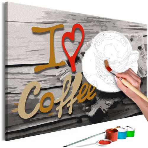  Slika za samostalno slikanje - I Love Coffee 60x40 Slike