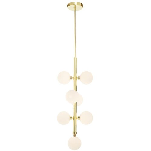 Premier Housewares Bela/v zlati barvi kovinska viseča svetilka s steklenim senčilom &amp;oslash; 27 cm Trieste &amp;ndash; Slike