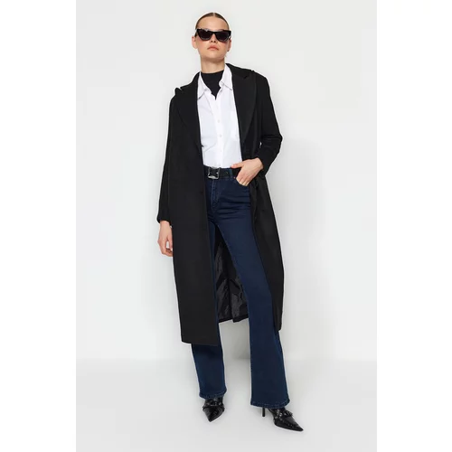 Trendyol Limited Edition Black Oversize Wide Cut Woolen Coat