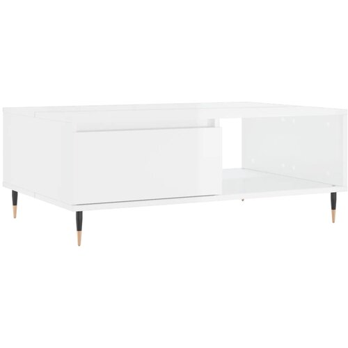 Maison Chic Klubska mizica - kavna mizica - Nizka mizica visok sijaj bela 90x60x35 cm inženirski les, (21752521) Slike