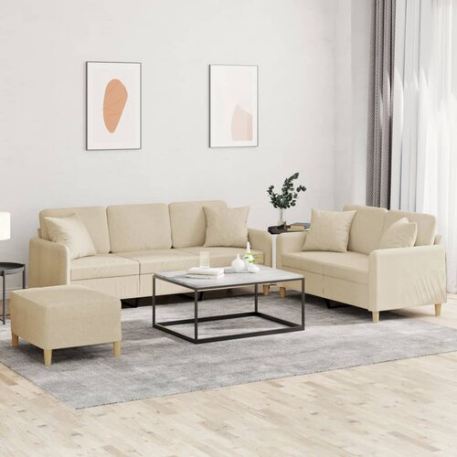  3-dijelni set sofa s jastucima krem od mikrovlakana Cijene