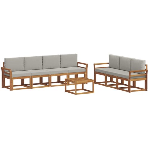  Set vanjskih sofa 8 kom. Prirodna i svijetlo siva Slike