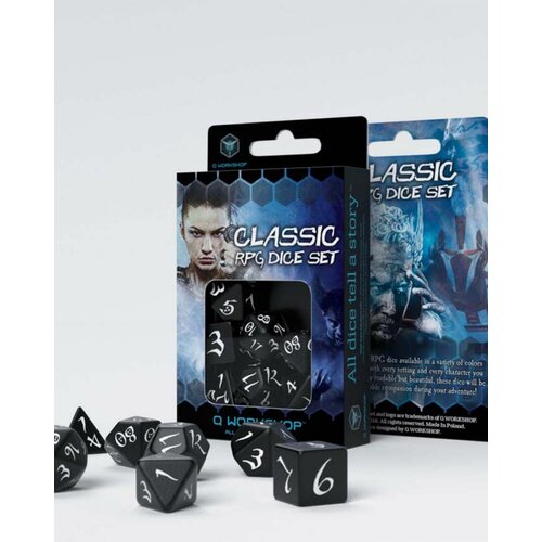Q-Workshop kockice - classic rpg black & white - dice set (7) Slike