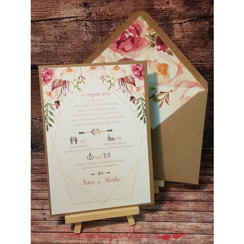 Poročna vabila CVETLIČNA PORCVE 100 Cene