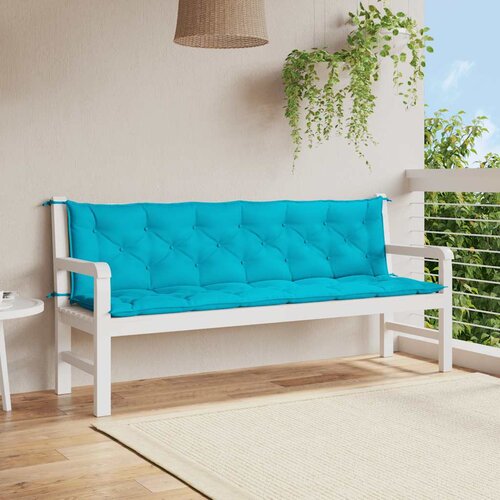  Jastuci za vrtnu klupu 2 kom tirkizni 200x50x7 cm od tkanine Cene
