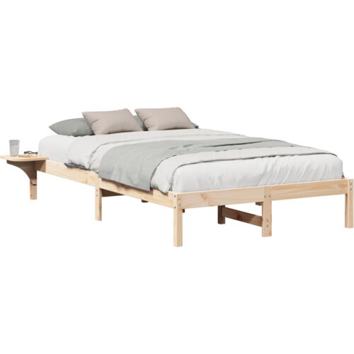 VidaXL Krevet s okvirima i noćnim ormarićima Smeđa 135 x 190 cm Smeđa Slike