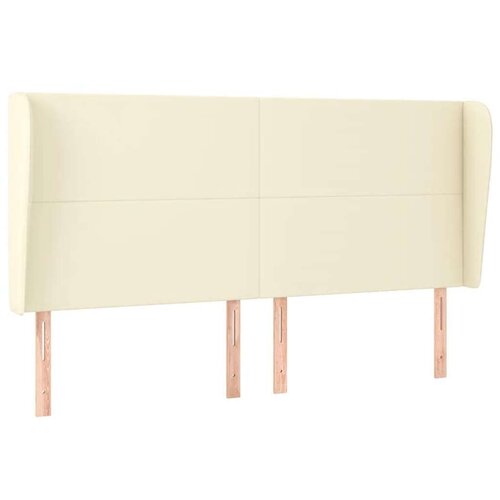  Uzglavlje s u&amp;scaron;ima krem 163x23x118/128 cm od umjetne kože Slike