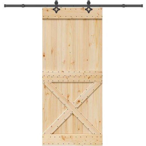 vidaXL Klizna vrata s priborom za montažu 100x210 cm masivna borovina Cene