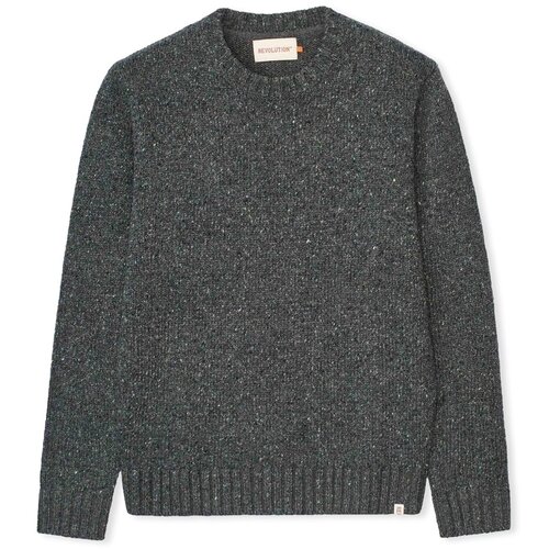 Rvlt Revolution Puloverji Knit Sweater 6538 - Black Siva Cene