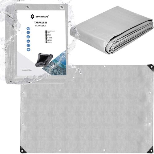  Springos&amp;reg; Cerada Protiv Ki&amp;scaron;e - Siva/Crna 3 x 5 m Slike
