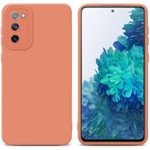Cadorabo Ohi&scaron;je, združljiv s Samsungom v tekočini svetlo oranžni pokrov - za&scaron;čitni pokrov iz fleksibilnega silikona TPU, (20603460) Cene