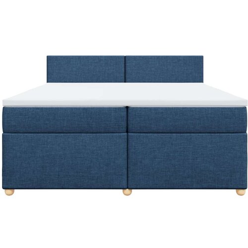 VidaXL Krevet s oprugama i madracem plavi 200 x 200 cm od tkanine Slike