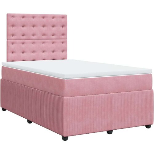 vidaXL Box spring postelja z vzmetnico roza 120x190 cm žamet Cene