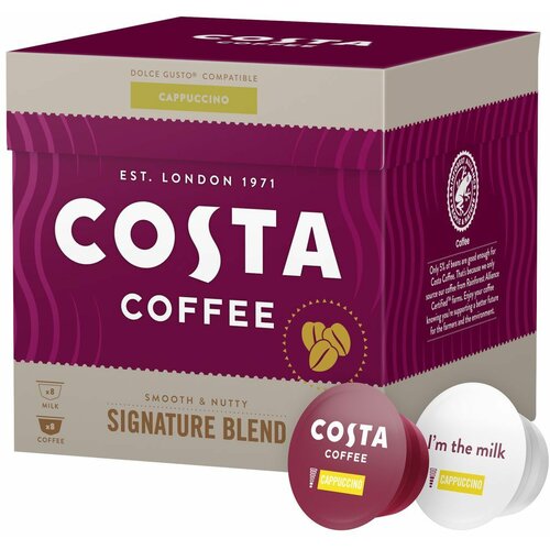 Costa Coffee kapsule kafe signature blend cappucino - 8 kapsula kafe 8 kapsula mleka Slike