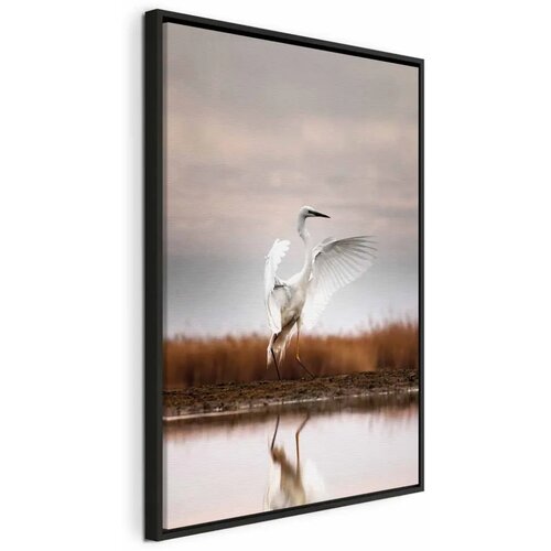  Slika - Autumn by the Lake (1 Part) Vertical 40x60 U crnom drvenom okviru Cene