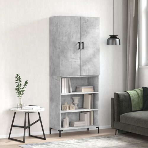 vidaXL Visoka komoda siva betona 69,5x34x180 cm od konstruiranog drva Cijene