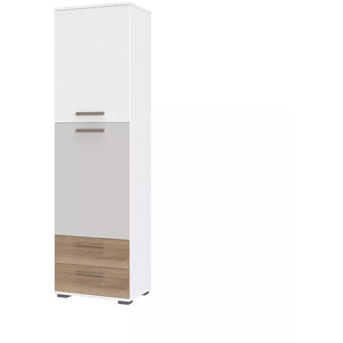 Jela VITRINA ARC F4 (VE BARV)-Bela mat lak/perla siva mat lak/pacifik oreh Slike