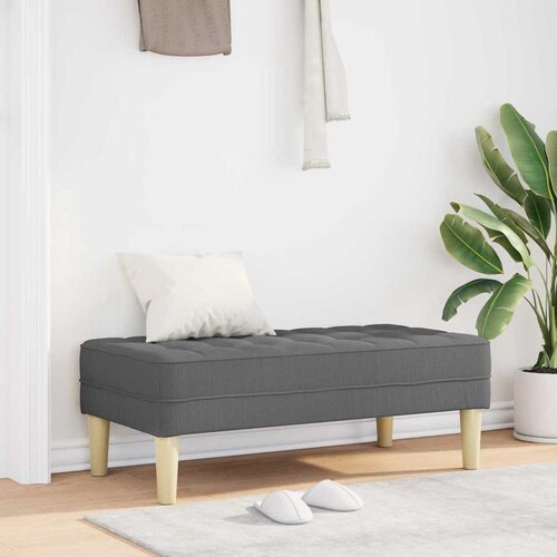  Klupa s jastukom Tamno siva 113 x 57 x 39 cm tkanina Cijene