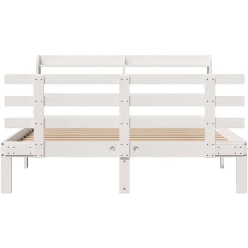VidaXL okvir kreveta s uzglavljem bez madraca bijeli 140x190 cm Slike
