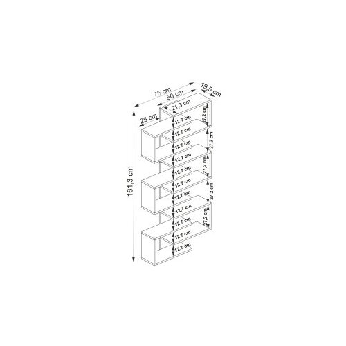 Hanah home polica za knjige lotus walnut Slike