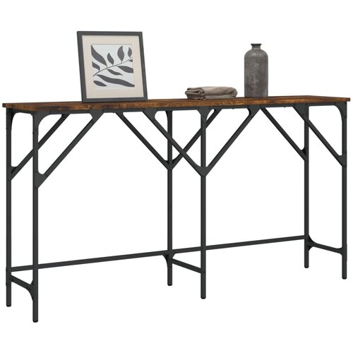  The Living Store Konzolna mizica dimljen hrast 140x29x75 cm inženirski les - Konzolna Mizica, (21442374) Slike