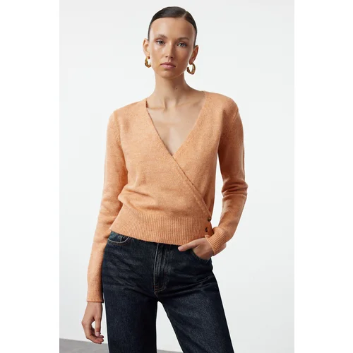 Trendyol Salmon Soft Textured Basic Knitwear Cardigan