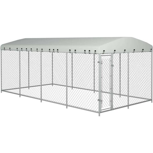vidaXL Vanjski kavez za pse s krovom 8 x 4 x 2,3 m Cene