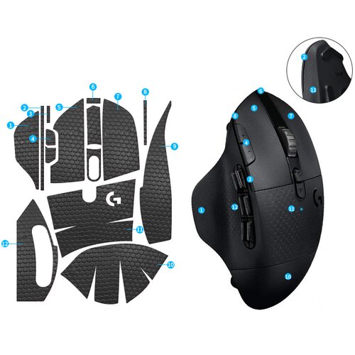 INF Izboljšane nalepke za miško za Logitech G604 - Črna, (5000071710) Cene