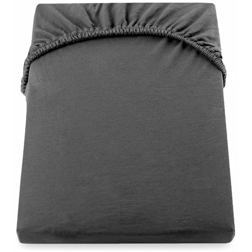 DecoKing tamno siva elastična pamučna posteljina Amber Collection, 100/120 x 200 cm
