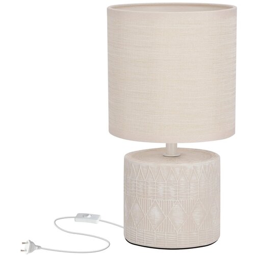 Candellux Lighting Bež namizna svetilka s tekstilnim senčnikom (višina 26 cm) Dina – Cene