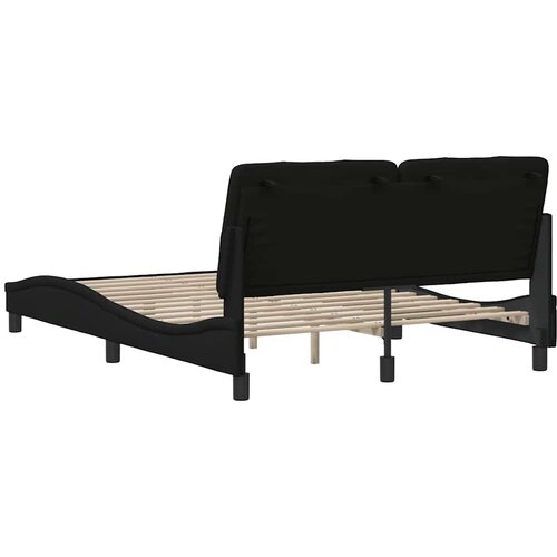  Okvir za krevet bez madraca crni 140 x 190 cm od tkanine Slike