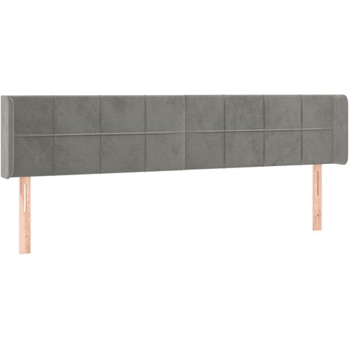 VidaXL Vzglavje z u&amp;scaron;esi svetlo sivo 163x16x78/88 cm žamet, (20953168) Slike