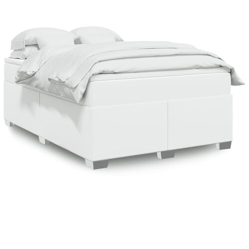  s oprugama i madracem bijeli 160x200 cm od umjetne kože Cijene