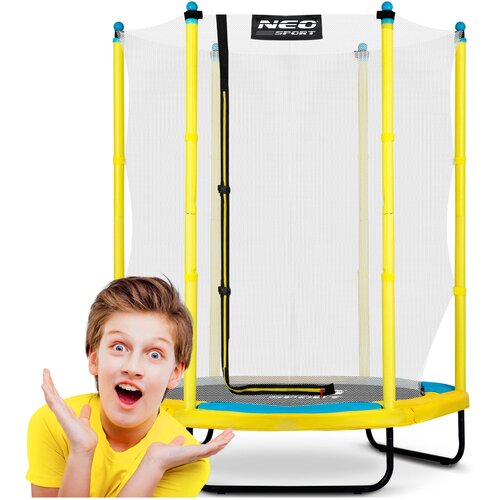 Neo-Sport Safe 140 cm Garden Trampoline for Kids - 4.5 ft with Safety Net, (21740593) Cene