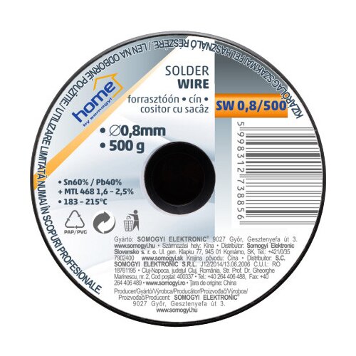  SOMOGYI ELEKTRONIC Tinol za lemljenje SW0,8/500 Slike