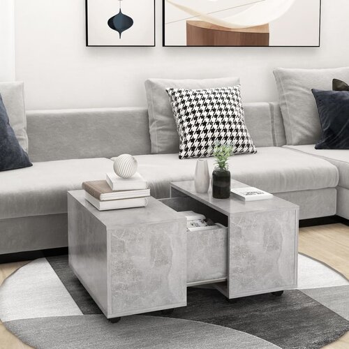  Stolić za kavu boja betona 60 x 60 x 38 cm konstruirano drvo Cene
