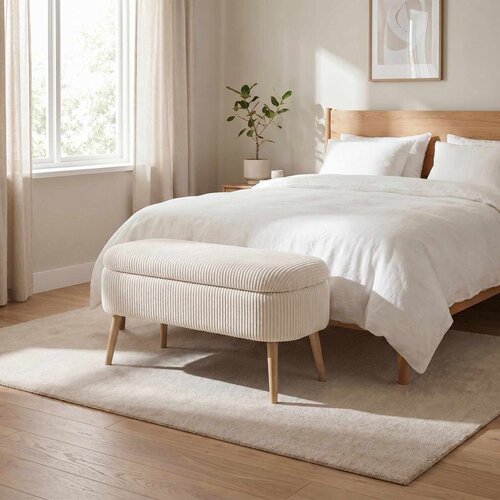 Atelier Del Sofa Oslo Linen - Cream Cream Pouffe Slike