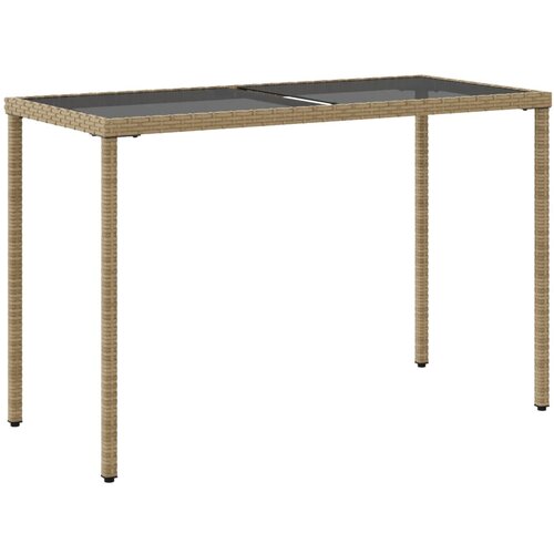  Vrtni stol sa staklenom pločom bež 115x54x74 cm od poliratana Slike